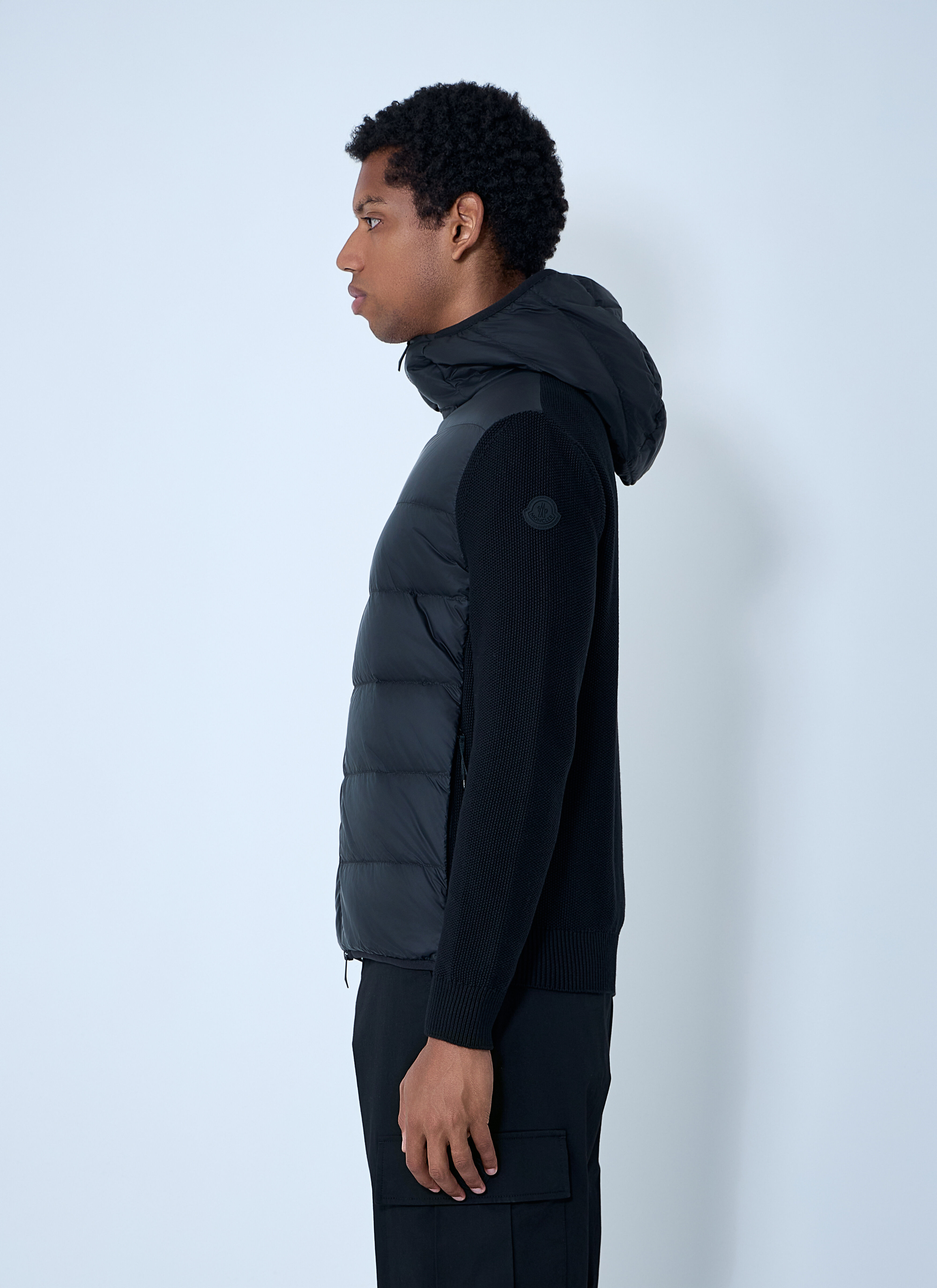 Quilted Knit Hooded Cardigan - 3