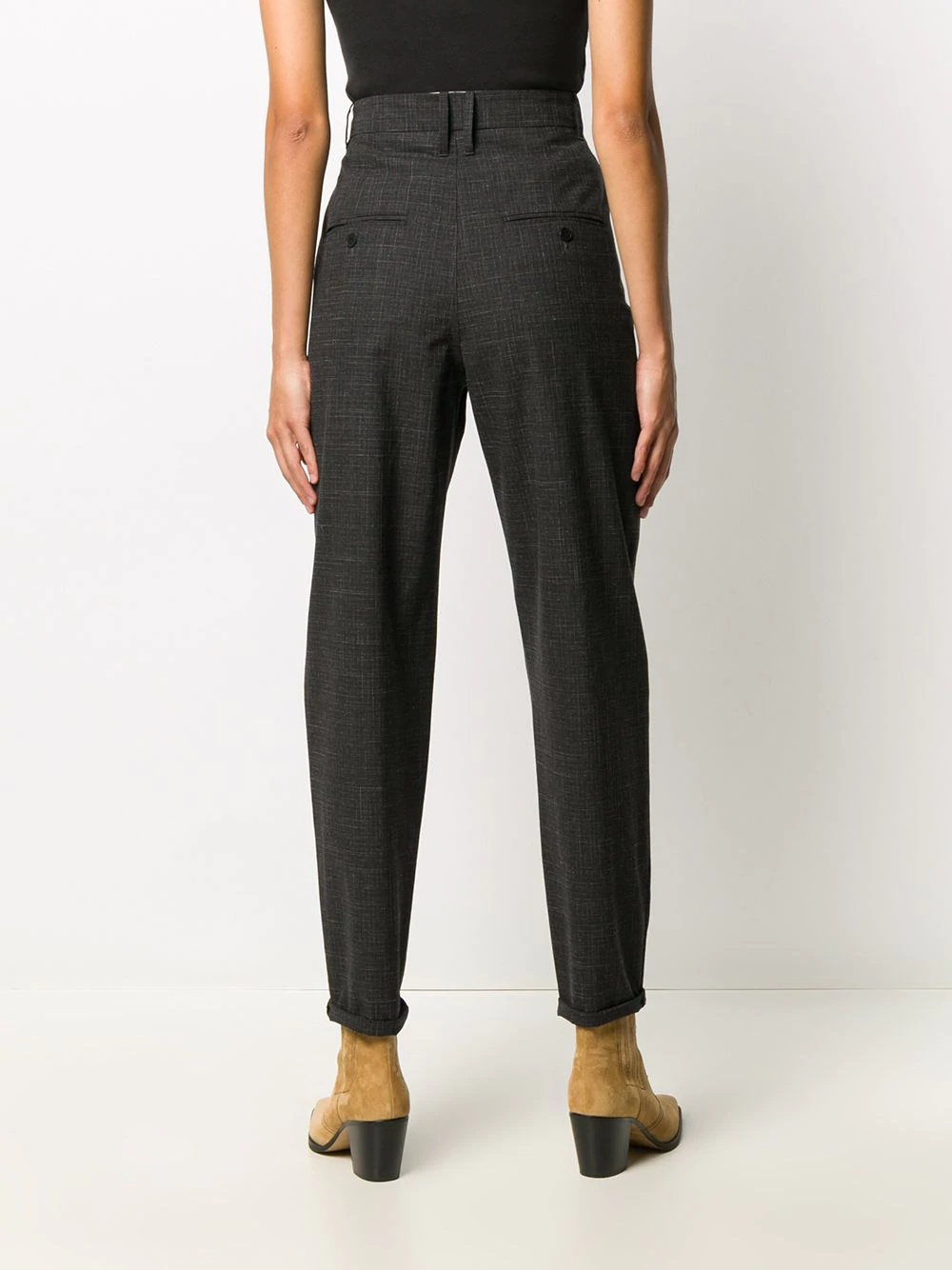 cross-hatch-print tailored trousers - 4