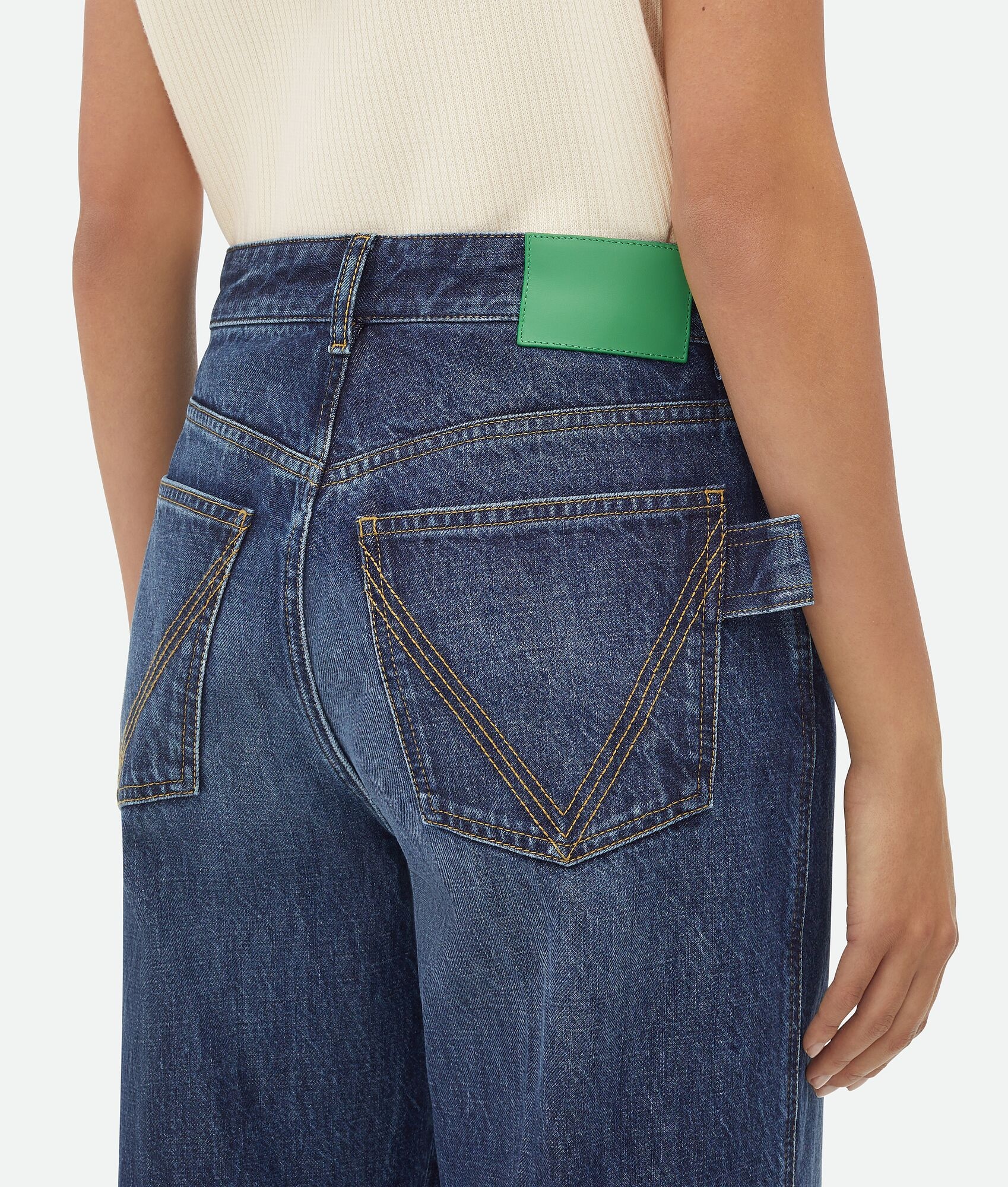 Medium Washed Wide Denim - 4