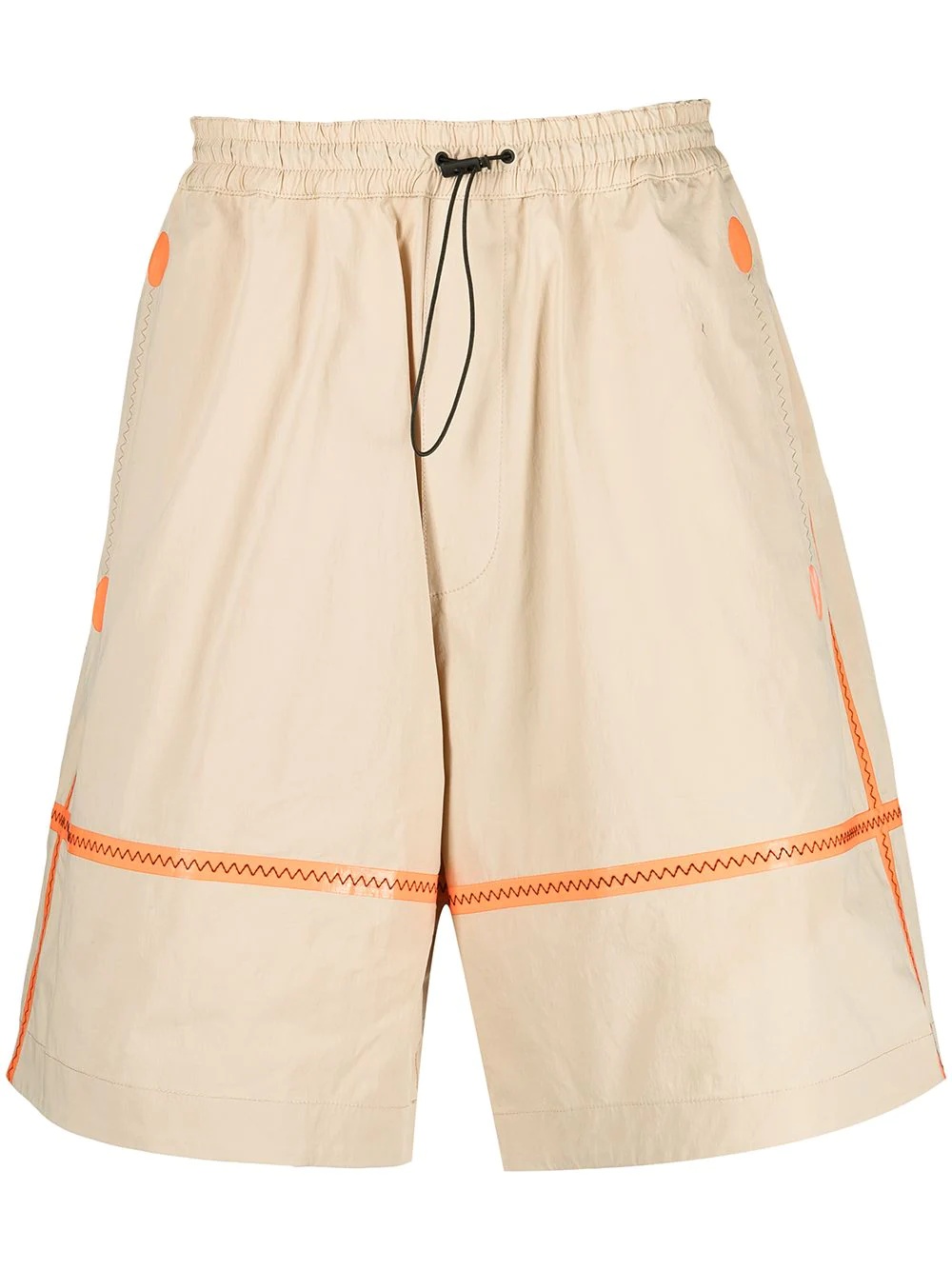 contrast-stitching wide-leg shorts - 1