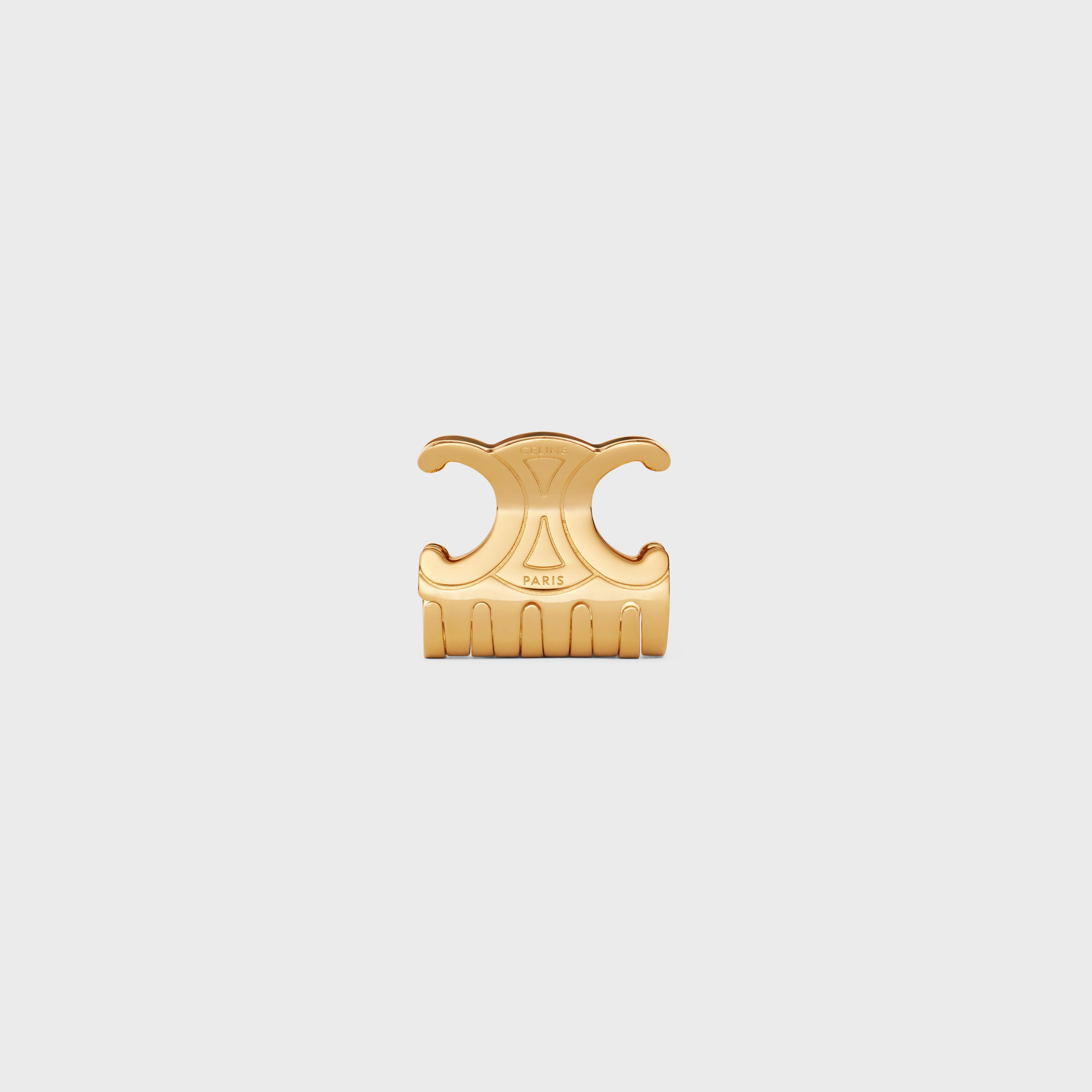 【CELINE】直営/正規店 TRIOMPHE SET OF 3 MINI HAIR CLAWS Celine Set of 3 Mini Hair Claws in Brass with Gold Finish