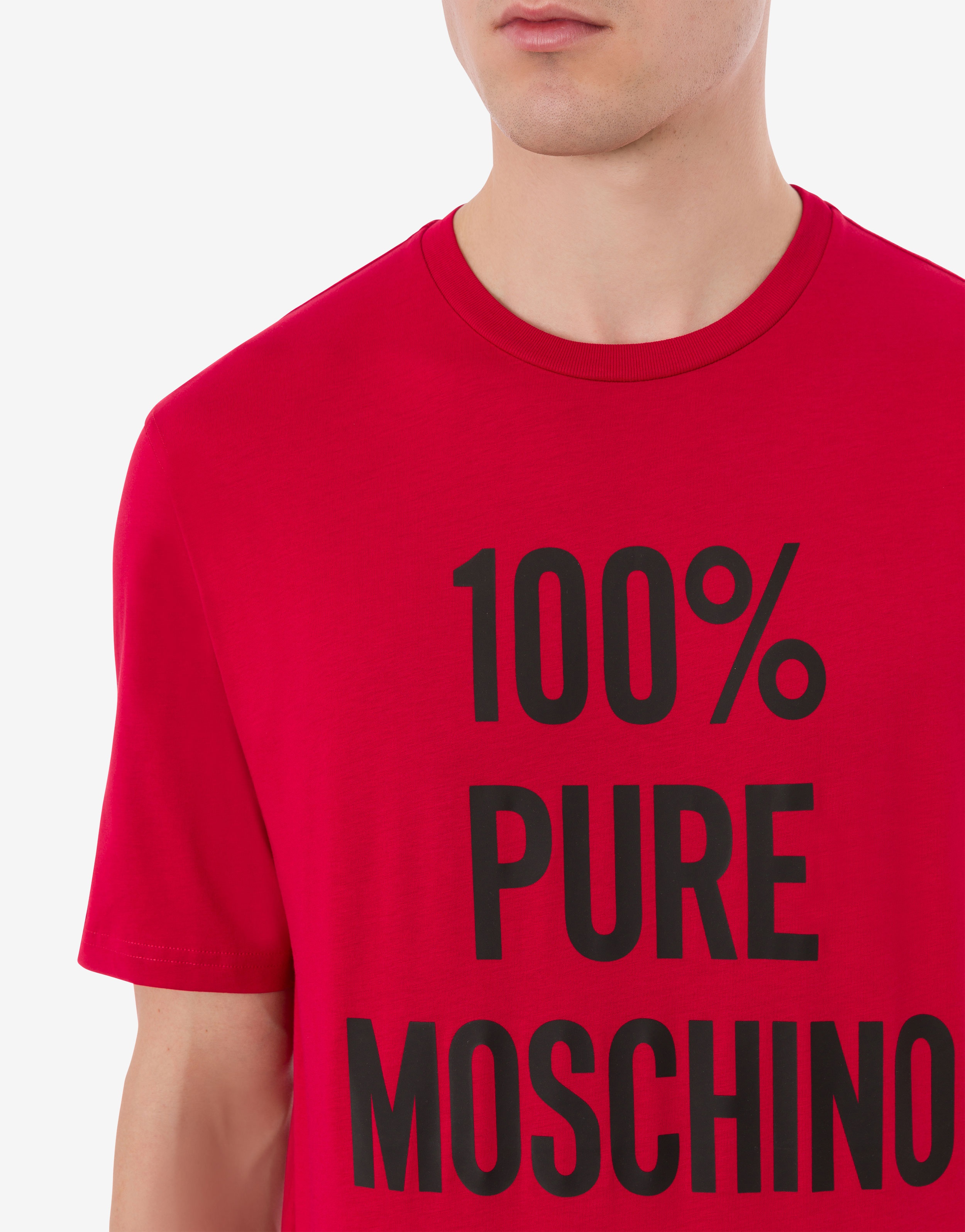 100% PURE MOSCHINO ORGANIC JERSEY T-SHIRT - 4