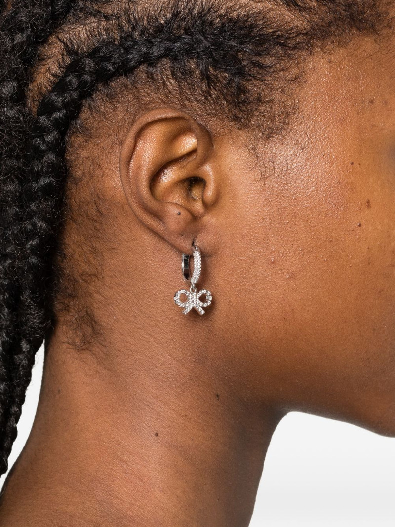 self-portrait crystal bow hoop earrings outlook