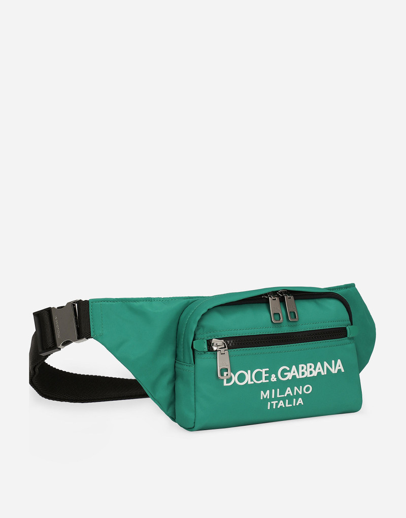 Small nylon belt bag with rubberized logo 3