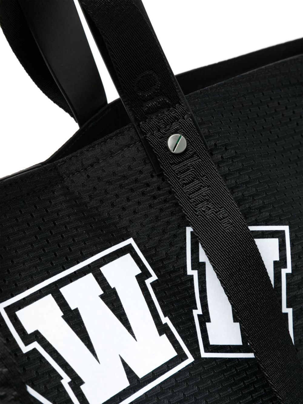 logo-print mesh tote bag - 4