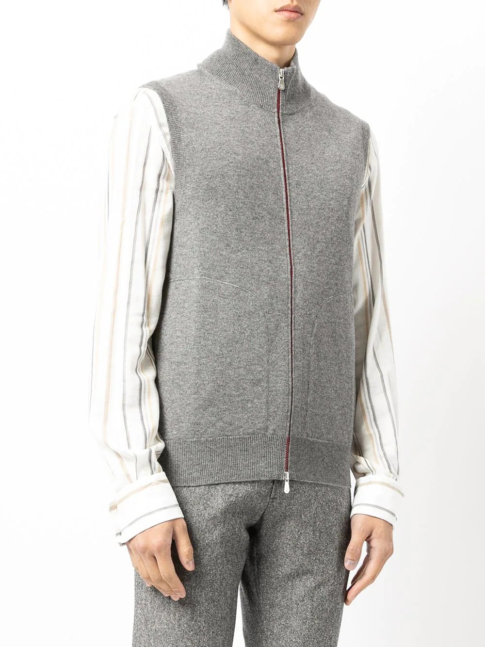 zipped-up vest - 3