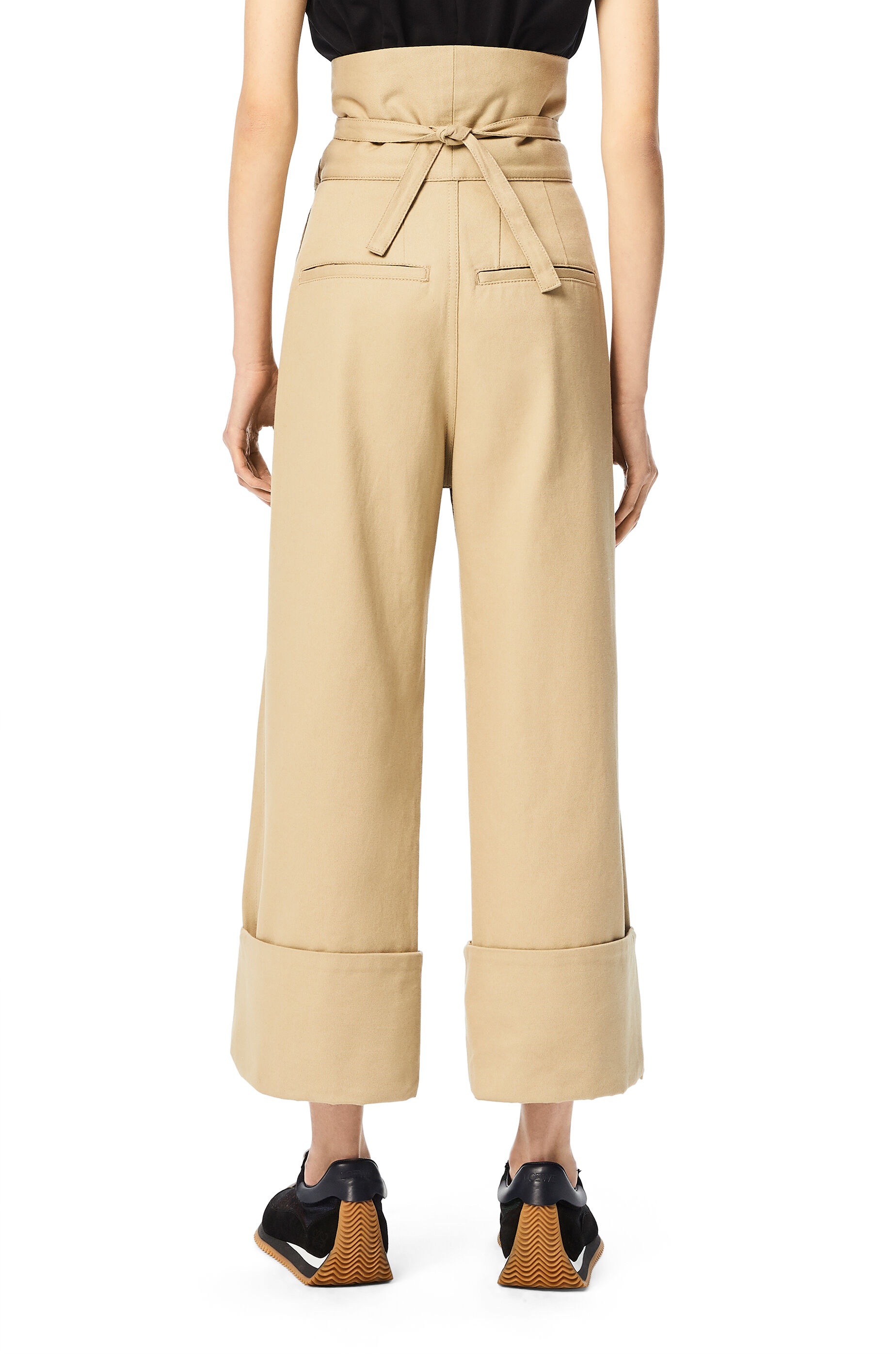 Oversize turn up trousers in cotton - 4