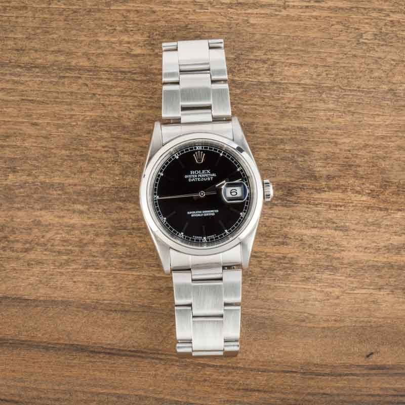 Pre-Owned Rolex Datejust 16200 Black Dial - 6