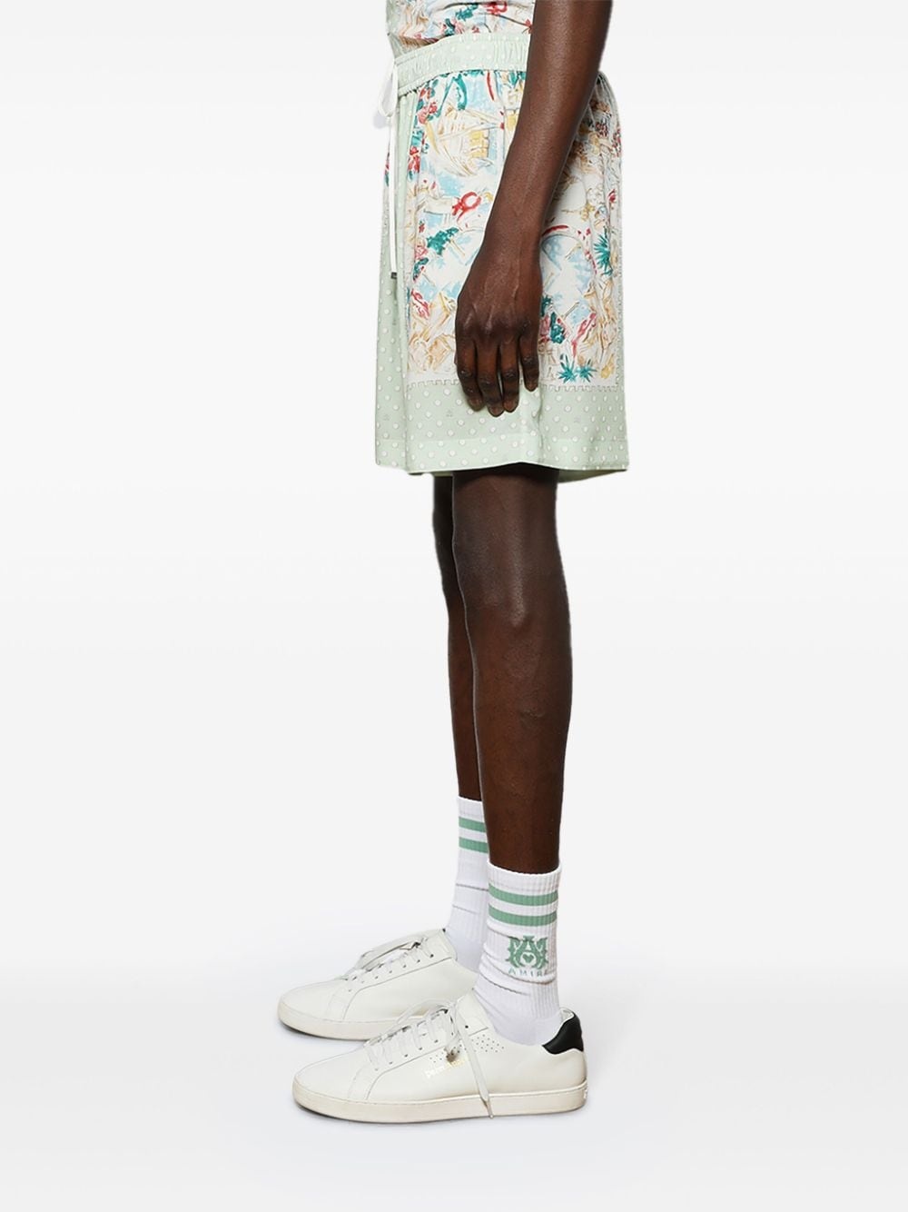 Hawaiian polka-dot track shorts - 4