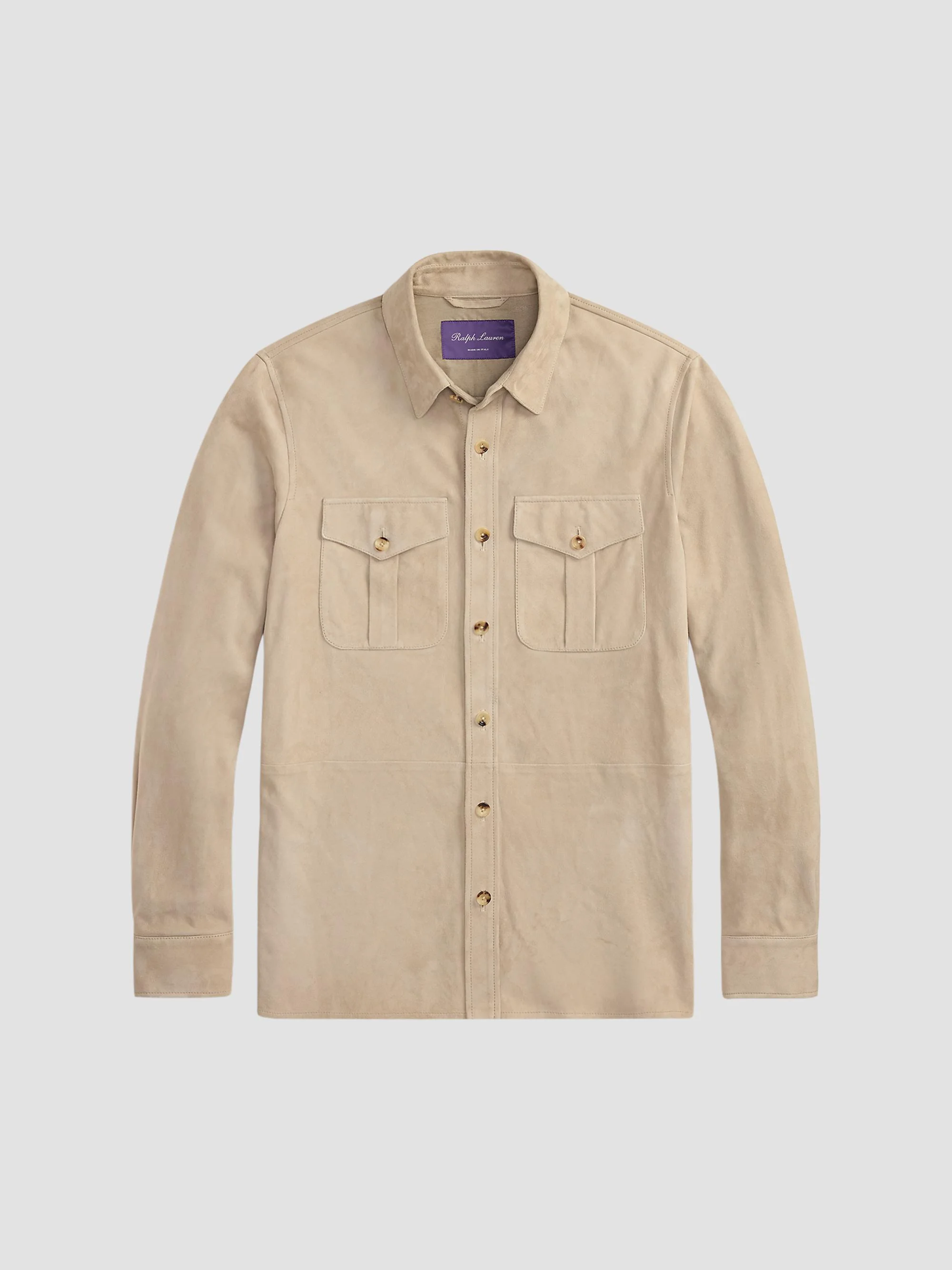 Men's Desert-Faded Barron-Print Suede Jacket - Clay - 1