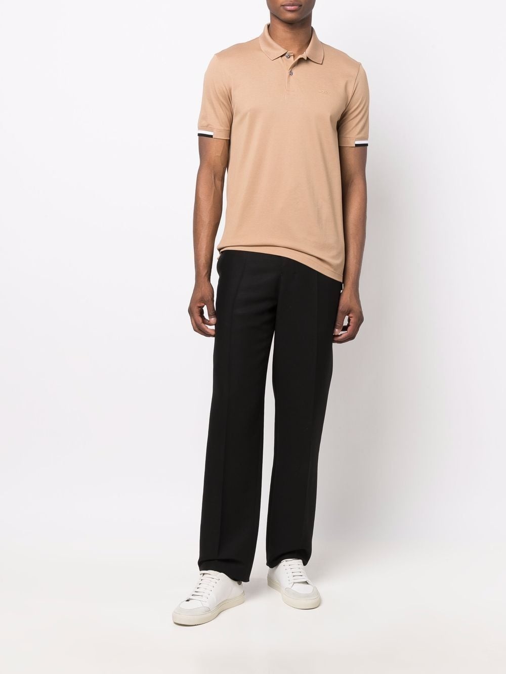 stripe-trimmed polo shirt - 2