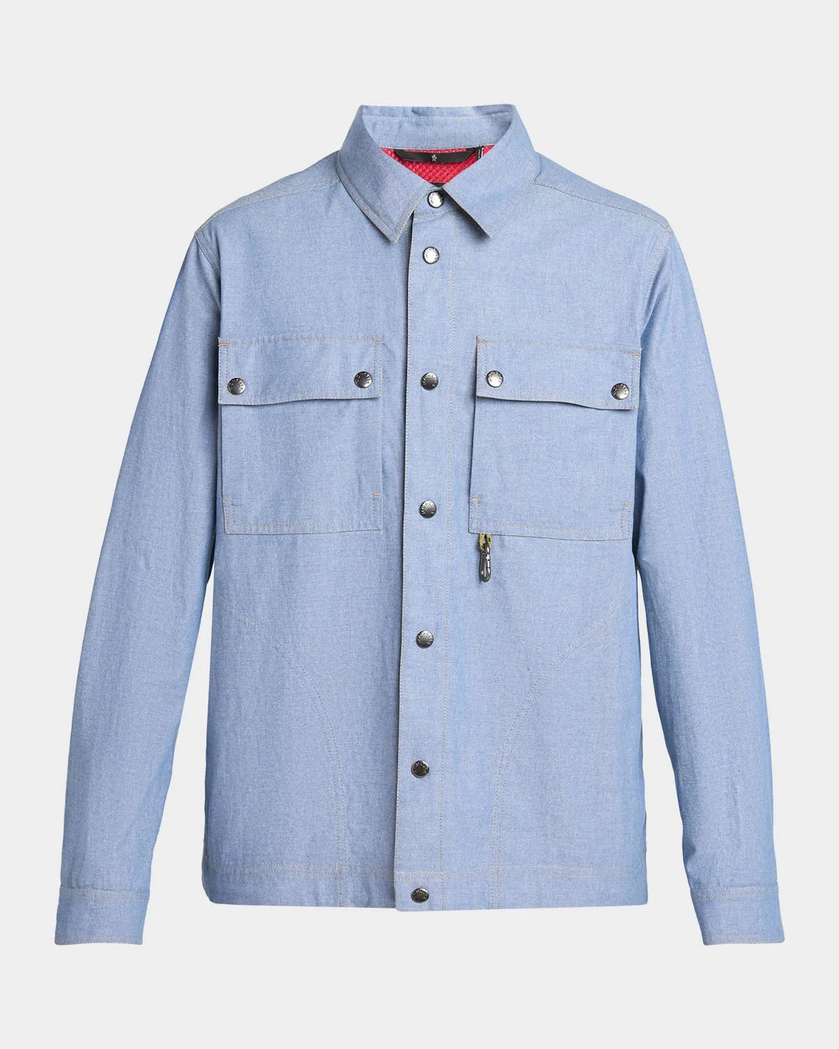 Men's Snap-Front Shirt Jacket with Clip - 1