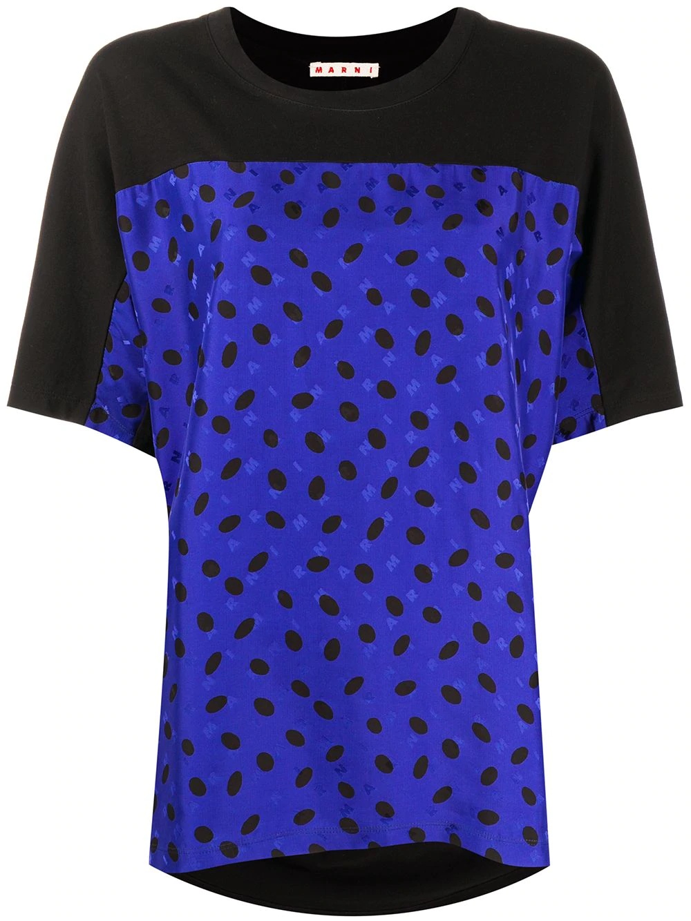 polka dot and logo print blouse - 1