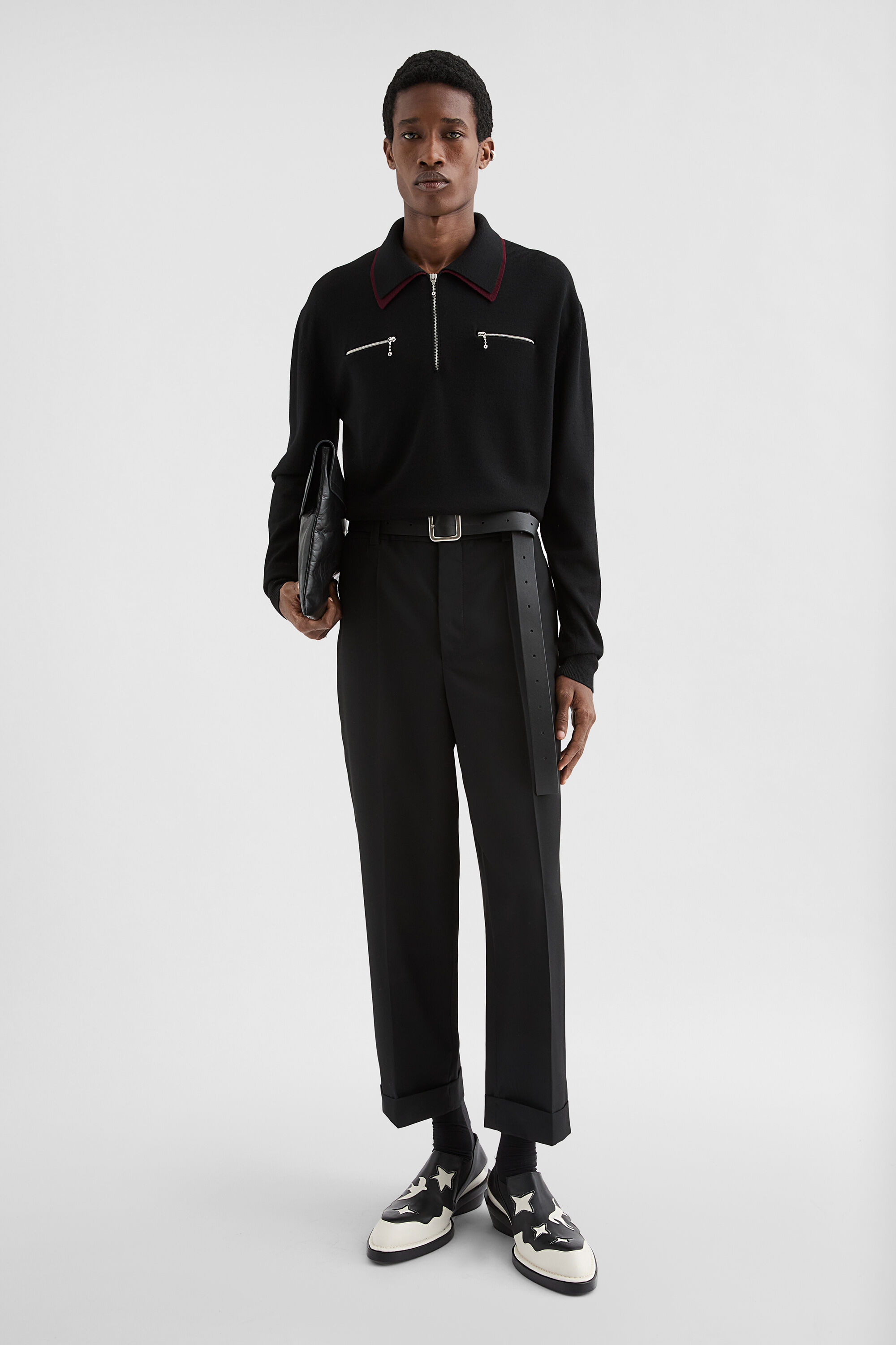 Lightweight Wool Polo Sweater - 6