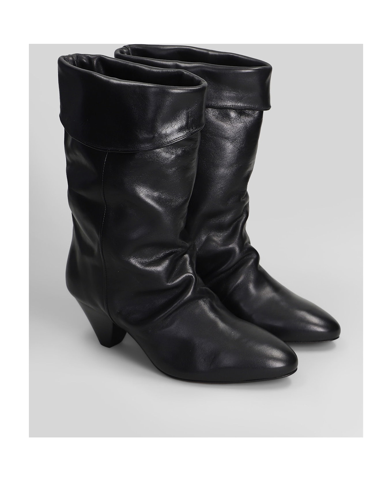 Dalby High Heels Ankle Boots In Black Leather - 2