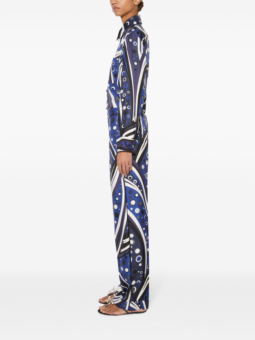 fontane-print silk trousers - 3