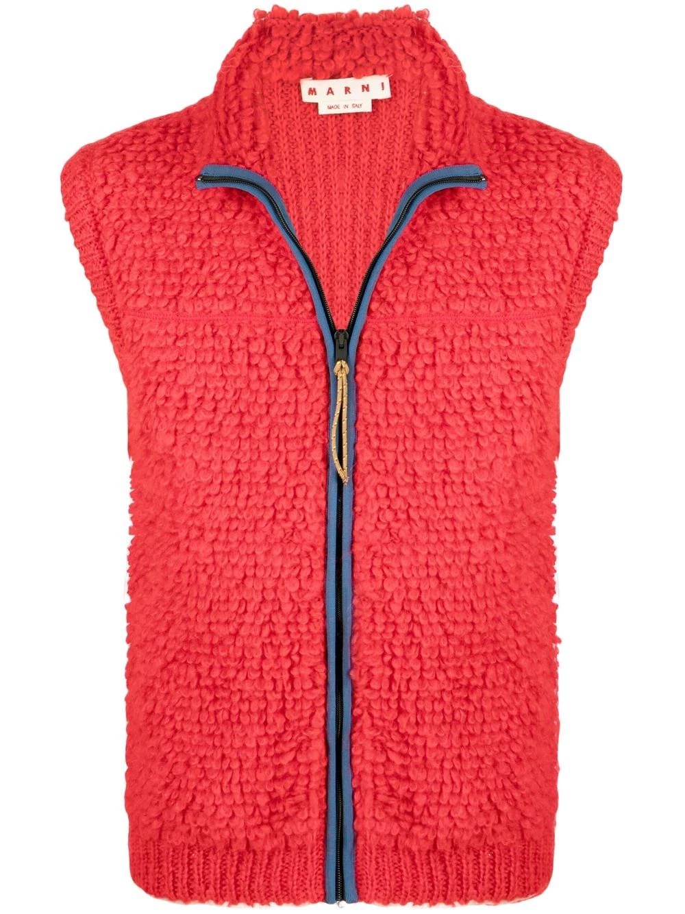 zip-up knitted vest - 1