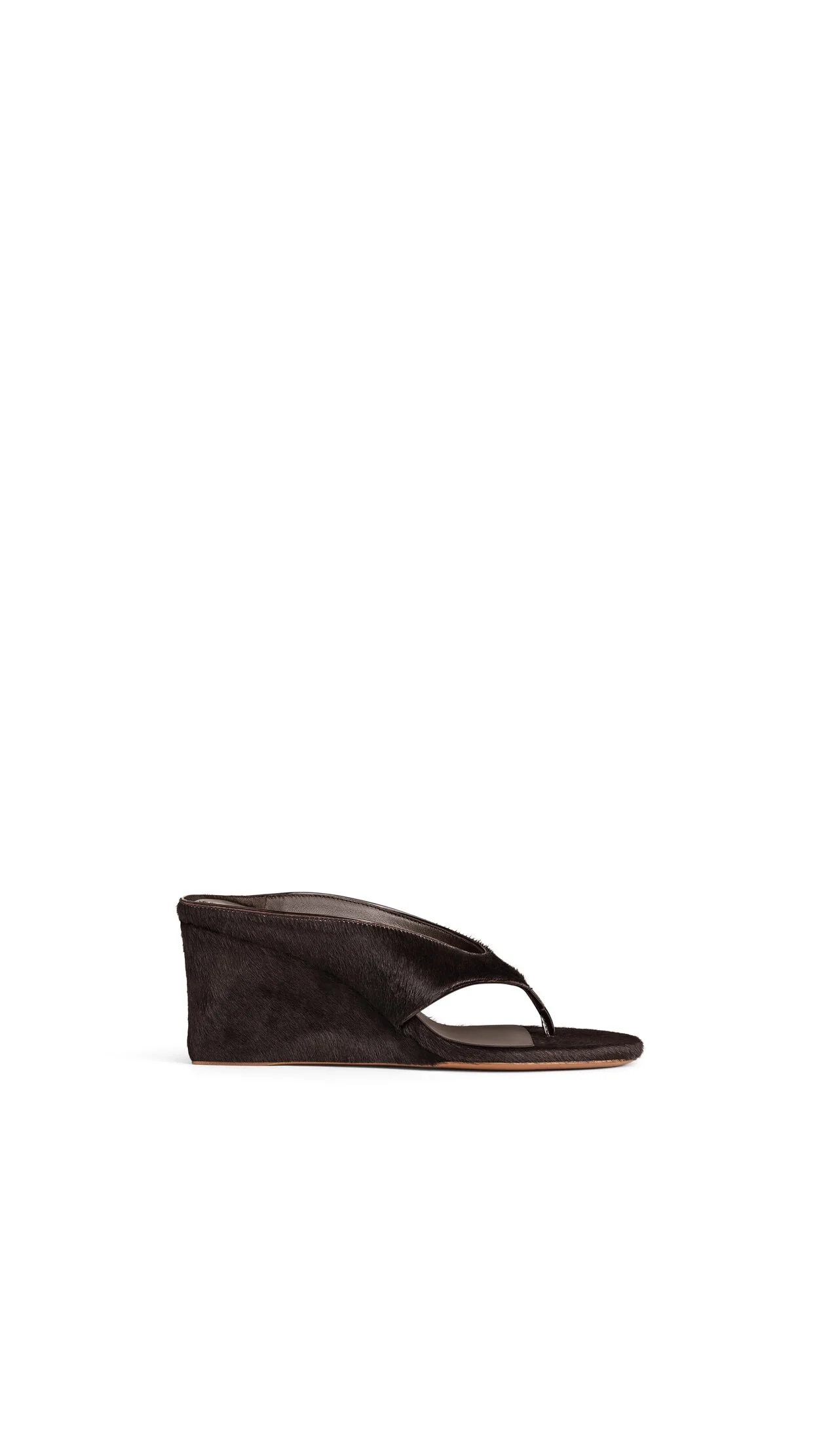 CUBE THONG MULES IN HAIRCALF - 1