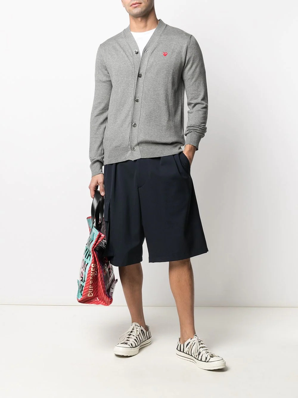 logo-embroidered buttoned cardigan - 2