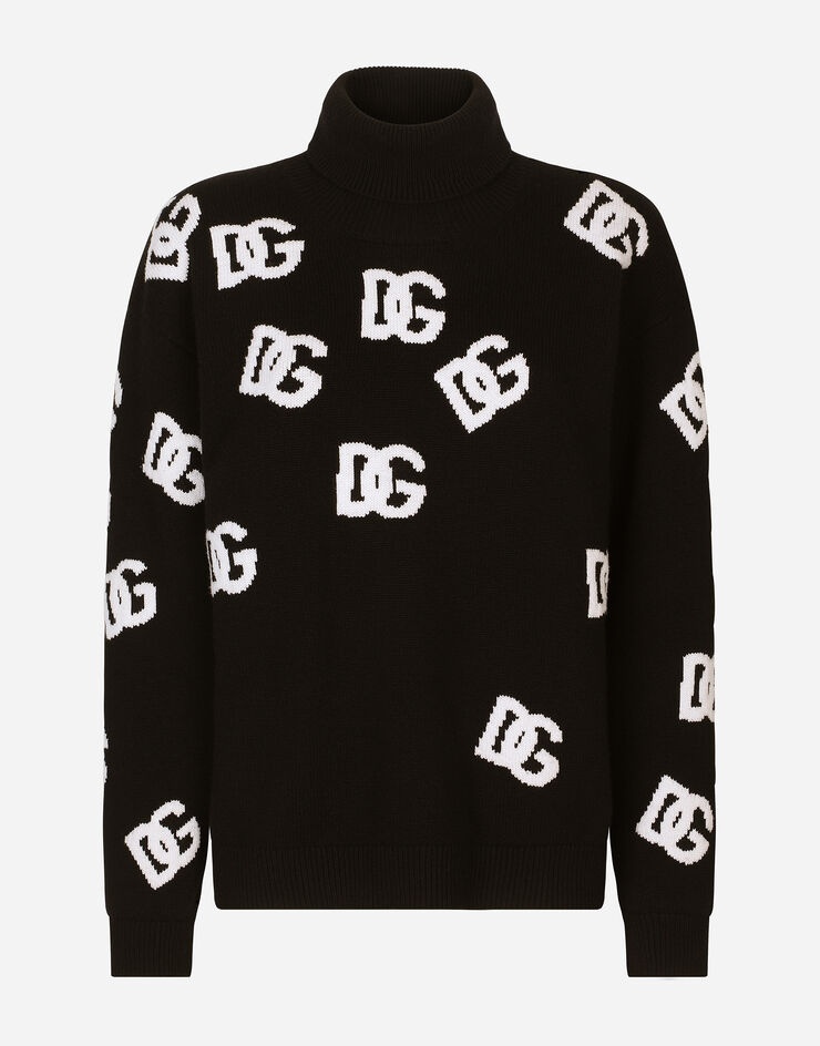 Virgin wool turtleneck with inlaid DG logo - 1