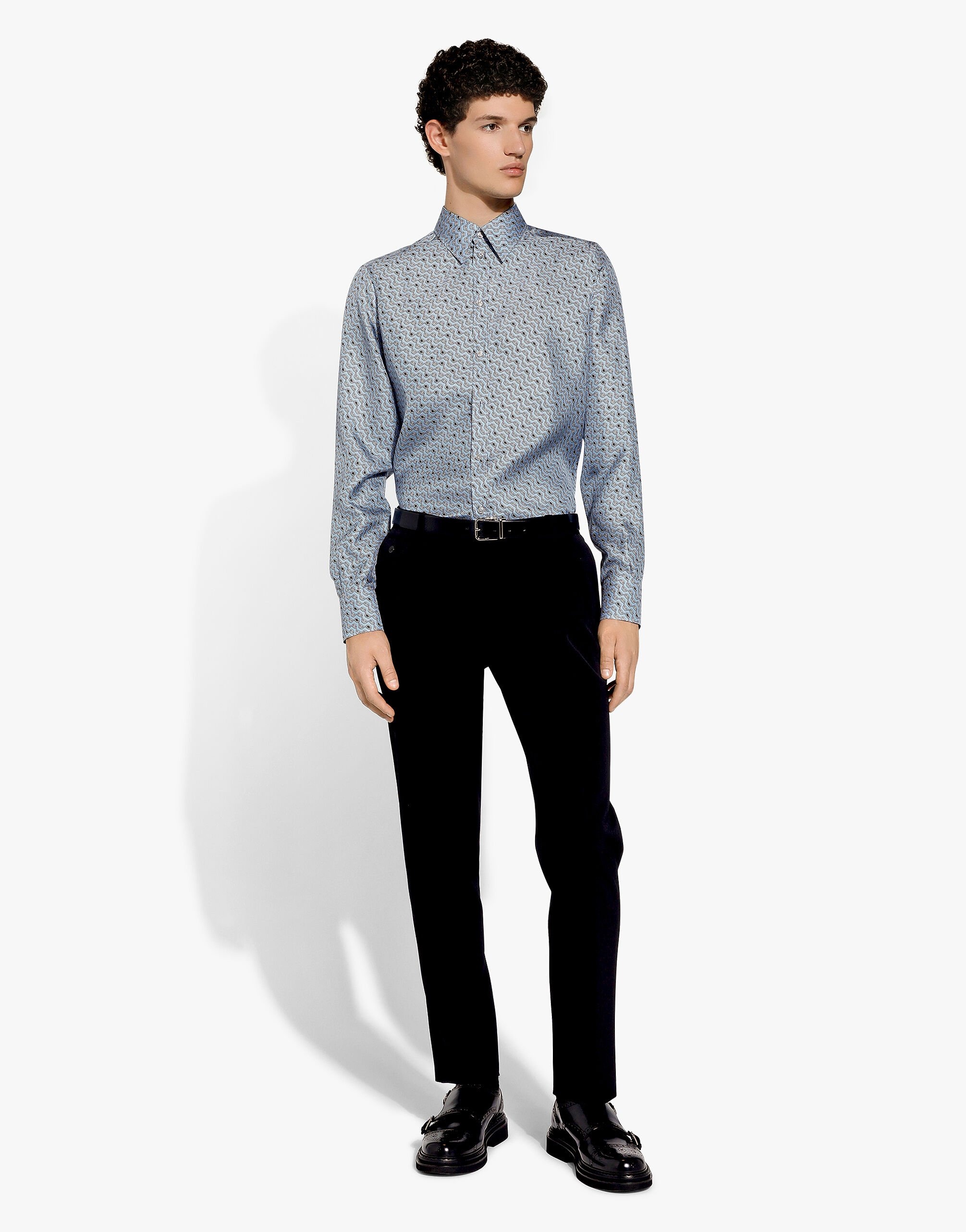 Silk Martini-fit shirt with tie print - 2