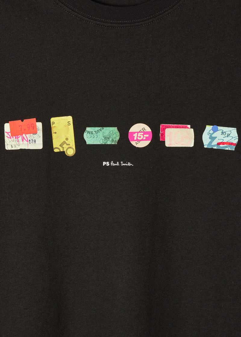 Paul Smith Black 'Stickers' Print T-Shirt outlook
