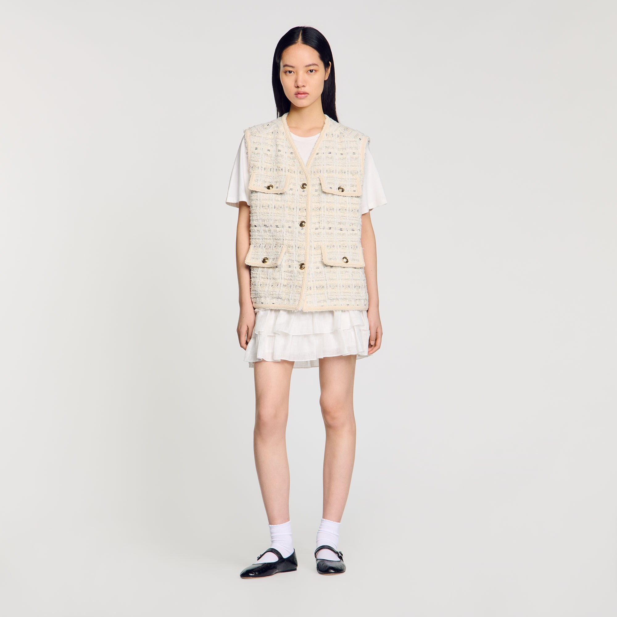 SLEEVELESS TWEED JACKET - 2