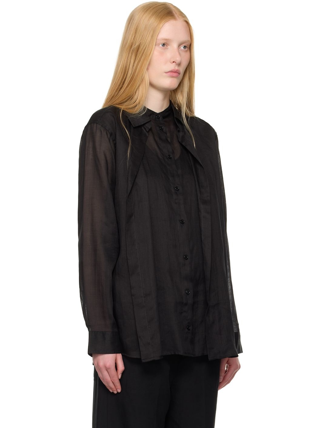 Black Double Collar Shirt - 2