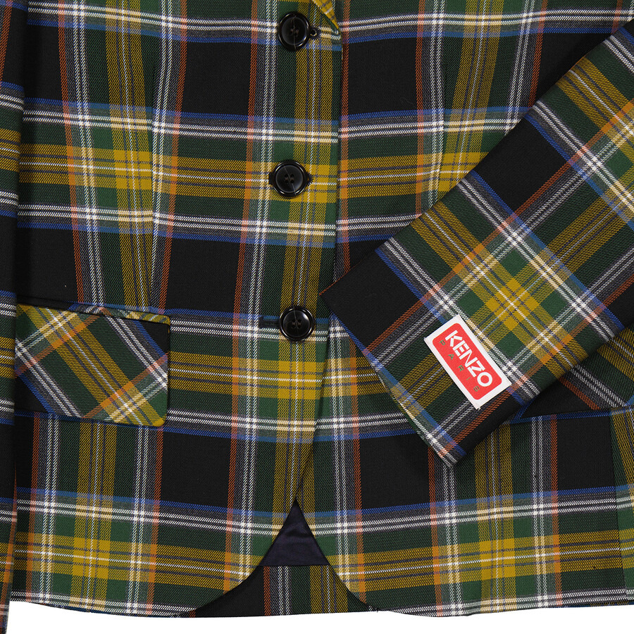 Kenzo Plaid Front Pocket Fitted Blazer - 2