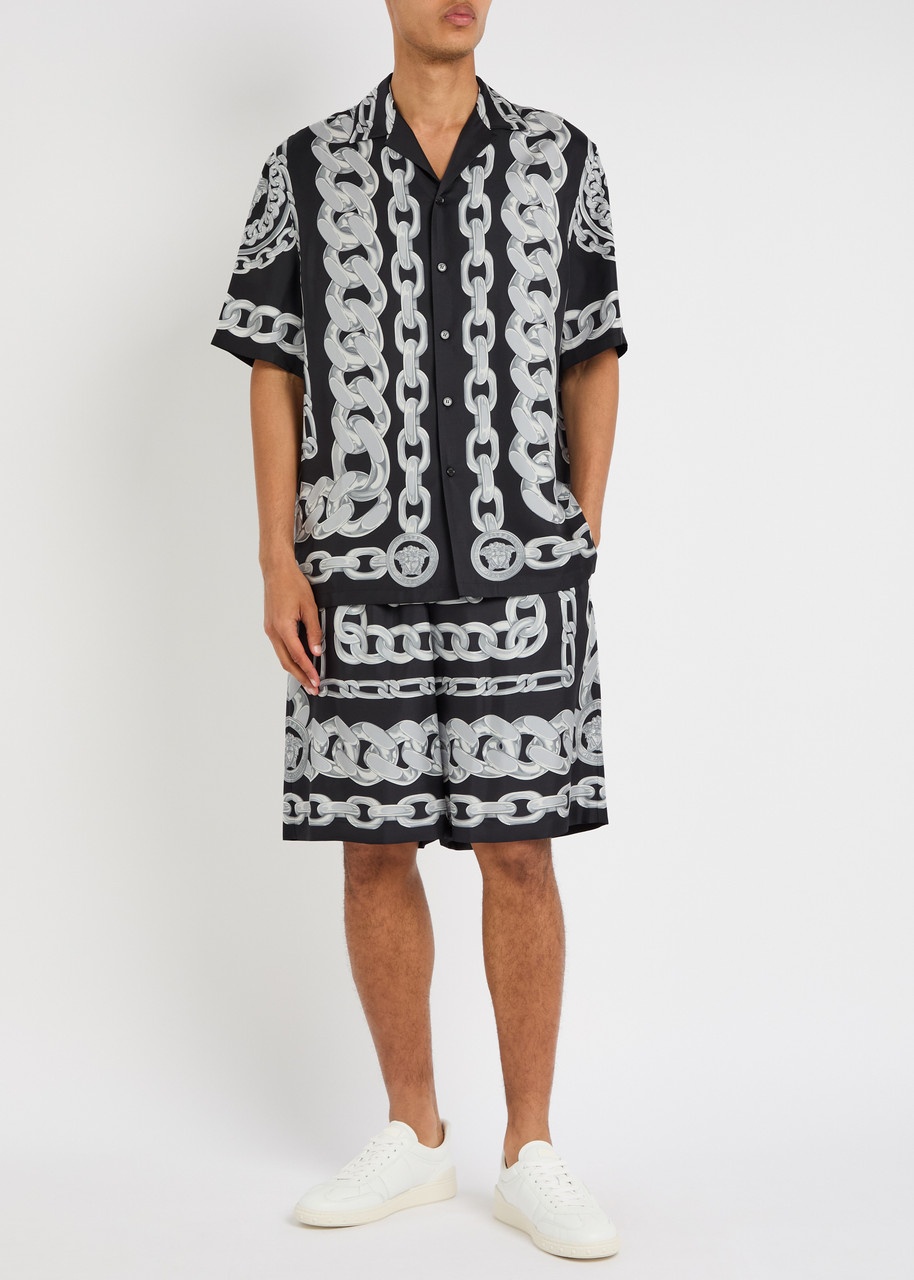 Versace Medusa Chains Silk-twill Shirt - 4