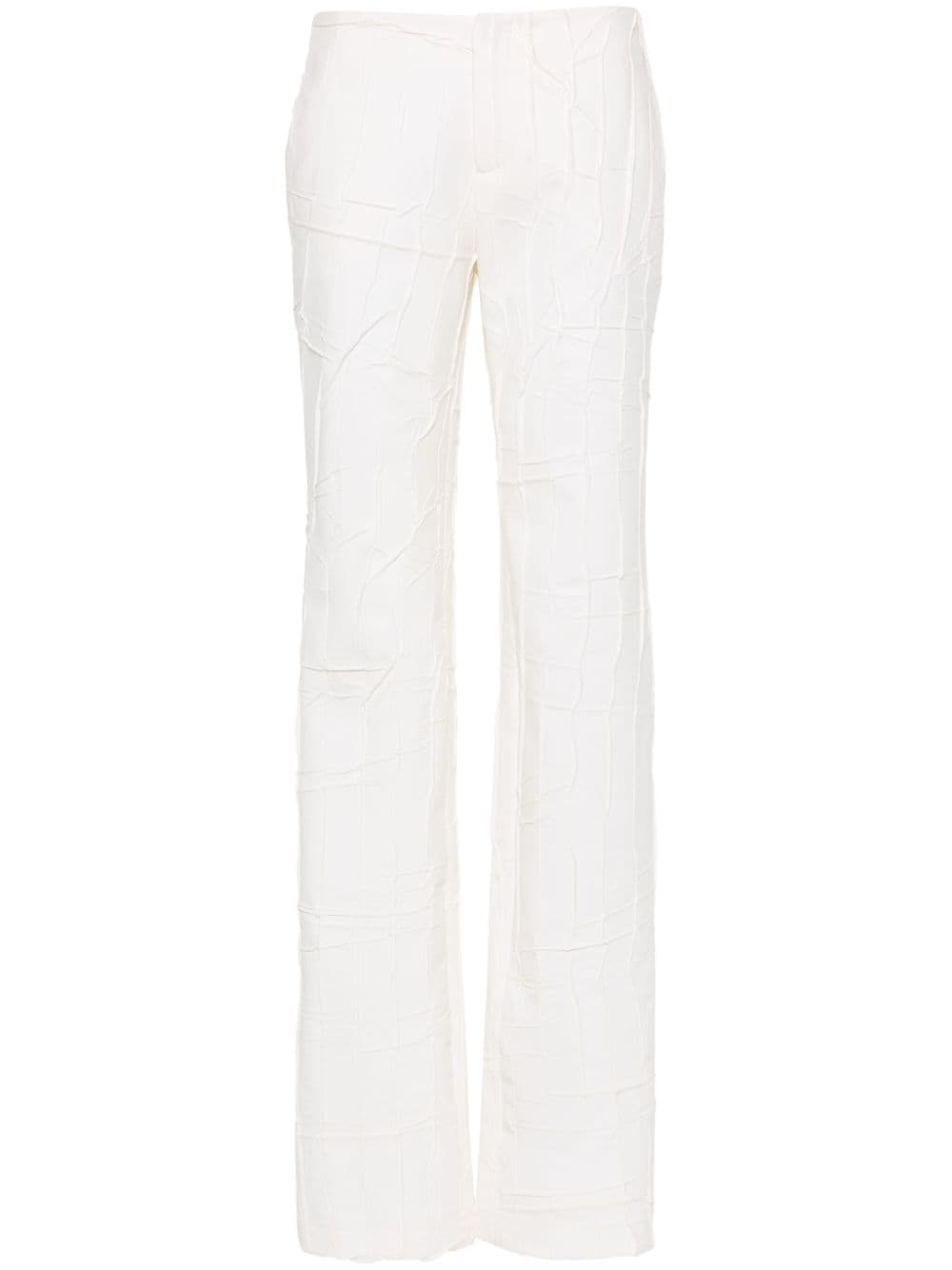 crinkled straight-leg trousers - 1