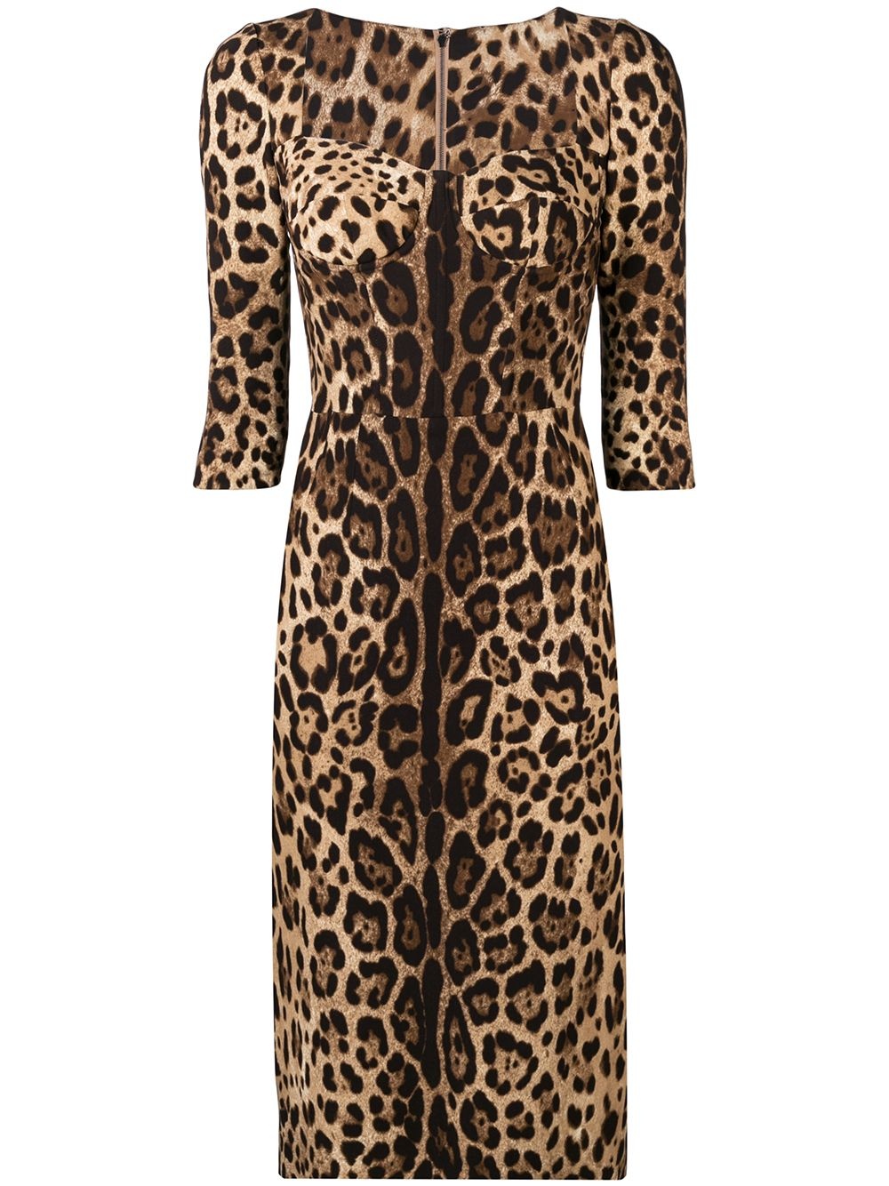 fitted leopard print dress - 1