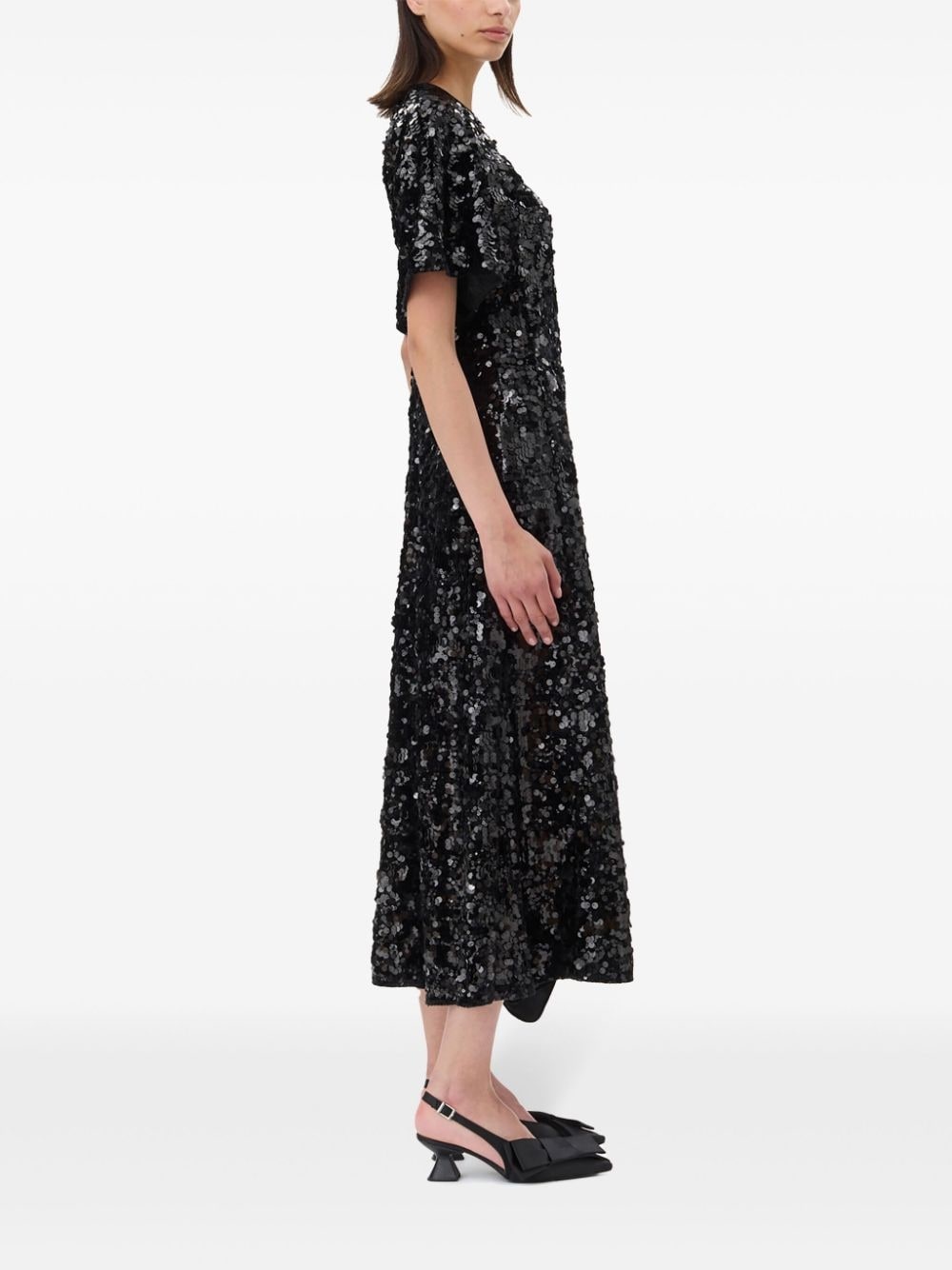 sequinned velvet dress - 3