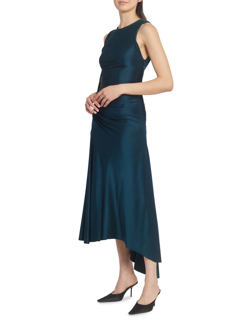 Women's Twist-Detail Satin Midi-Dress - Dark Teal 4