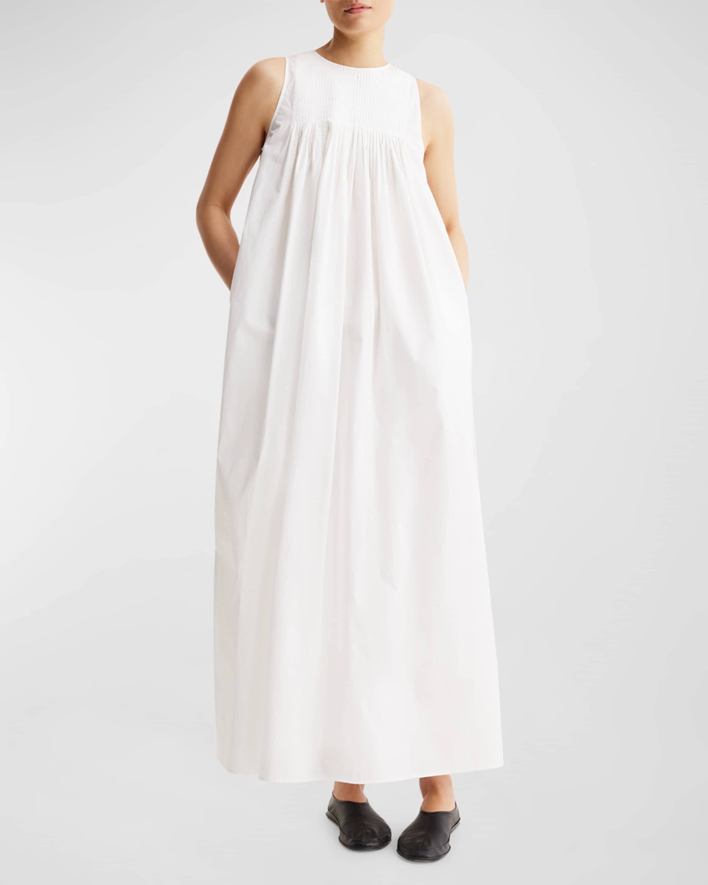 Sleeveless Pleated A-Line Maxi Dress - 2