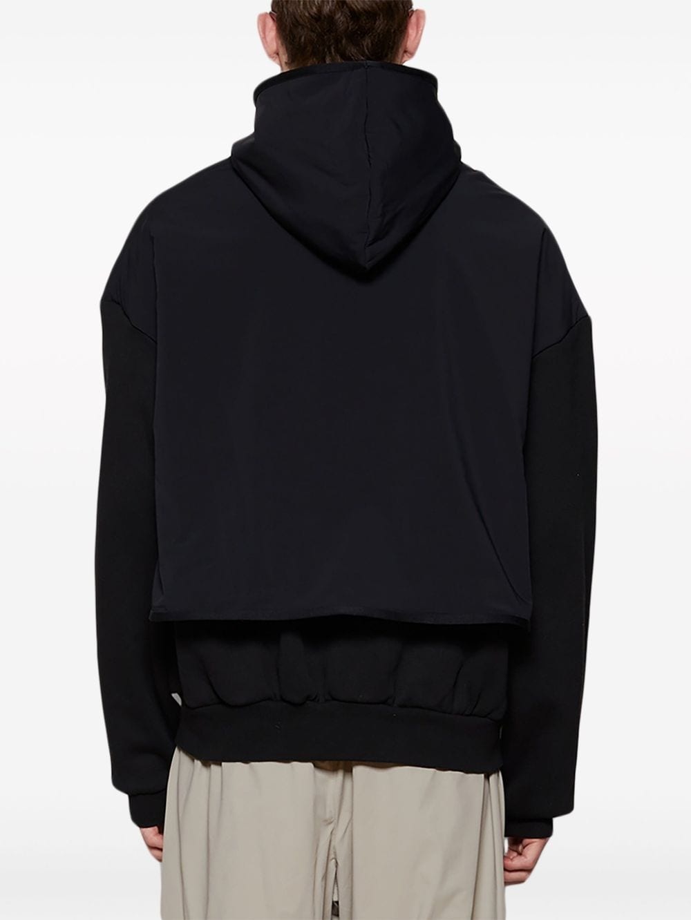 layered logo-print fleece hoodie - 5