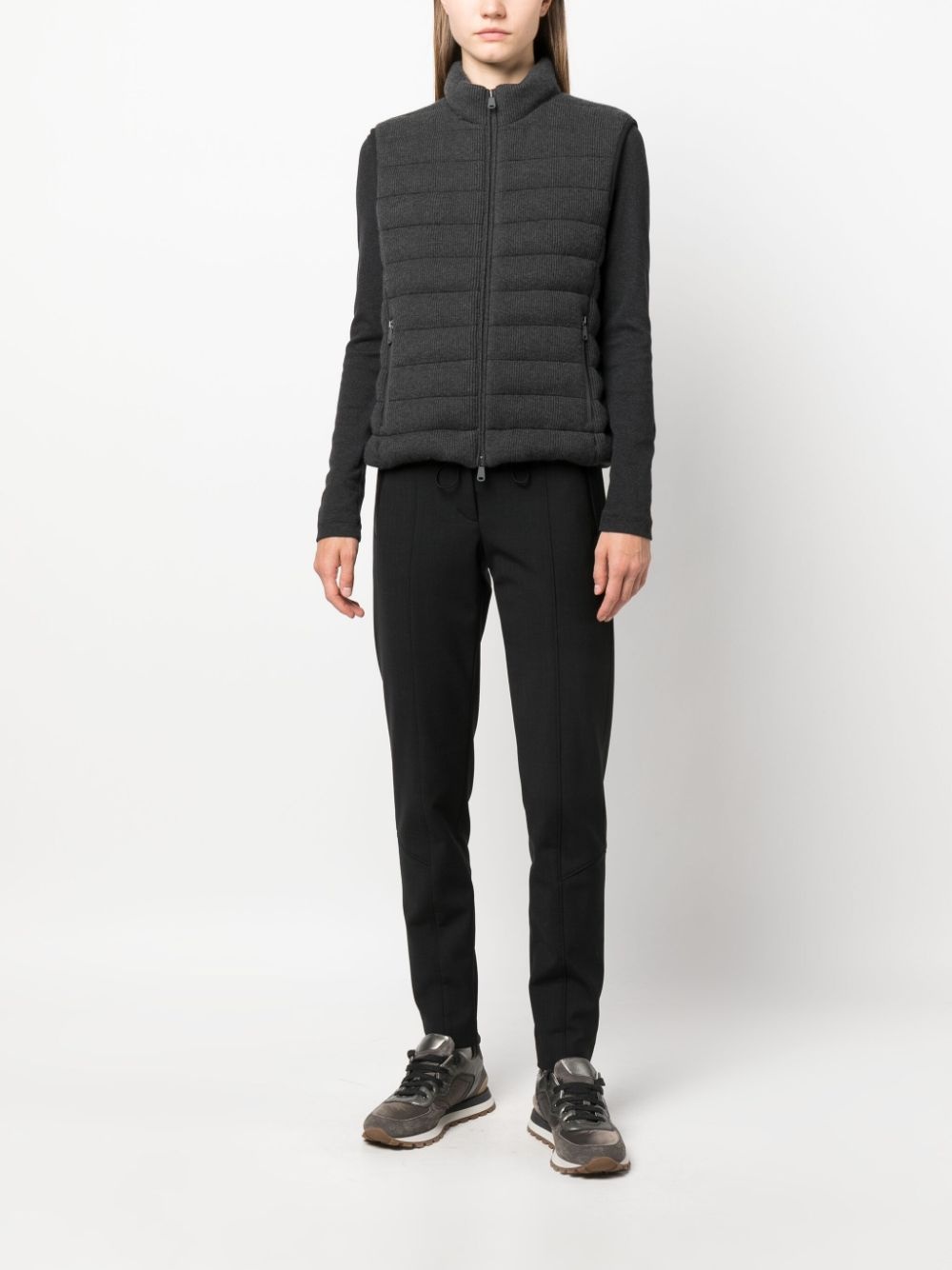padded ribbed gilet - 2