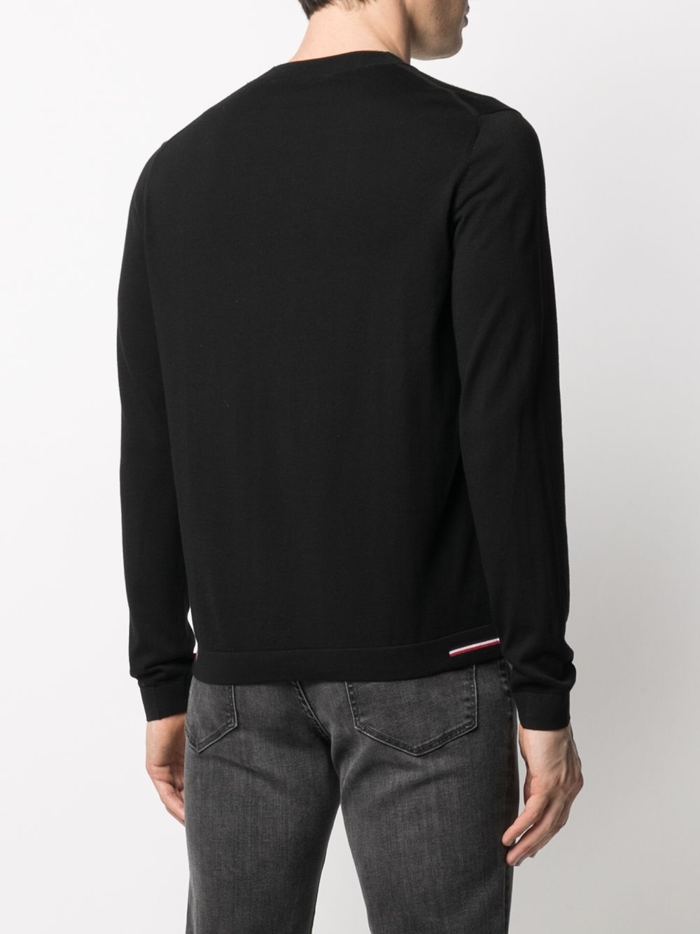 tricolour-detail crew-neck jumper - 4