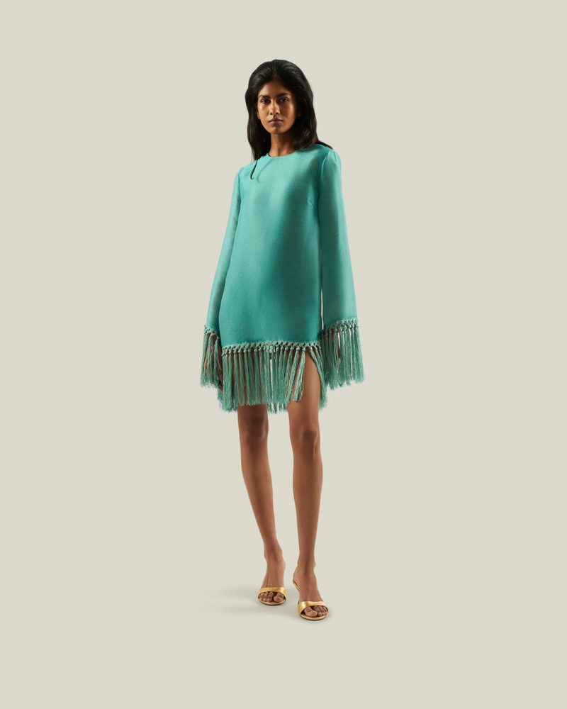 Claudia Dress Linen in Acqua 2