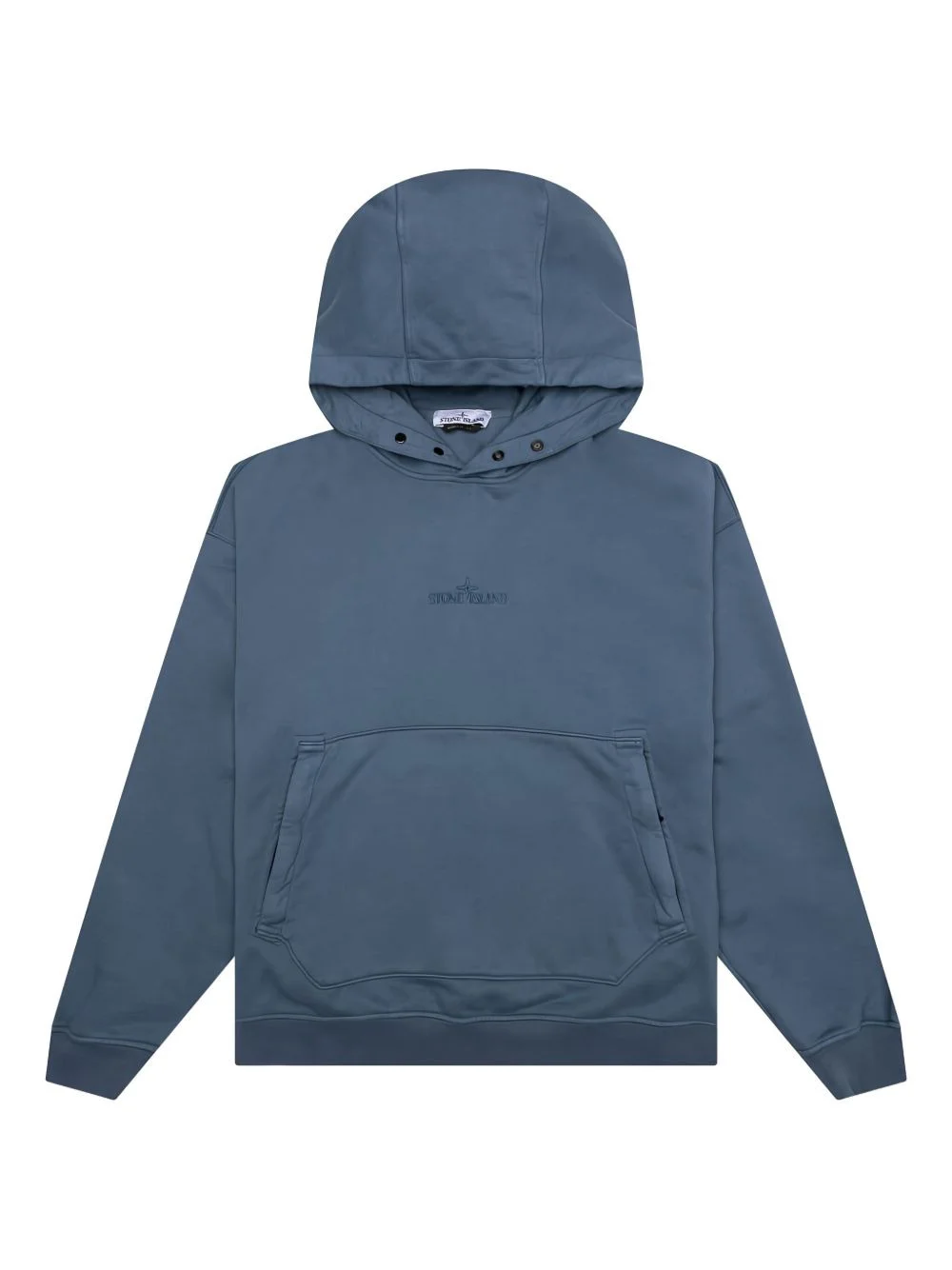 button-fastening logo-embroidered hoodie - 1