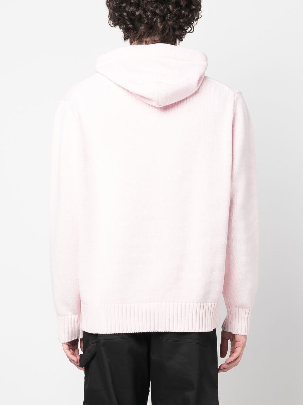 logo-print knitted hoodie - 4