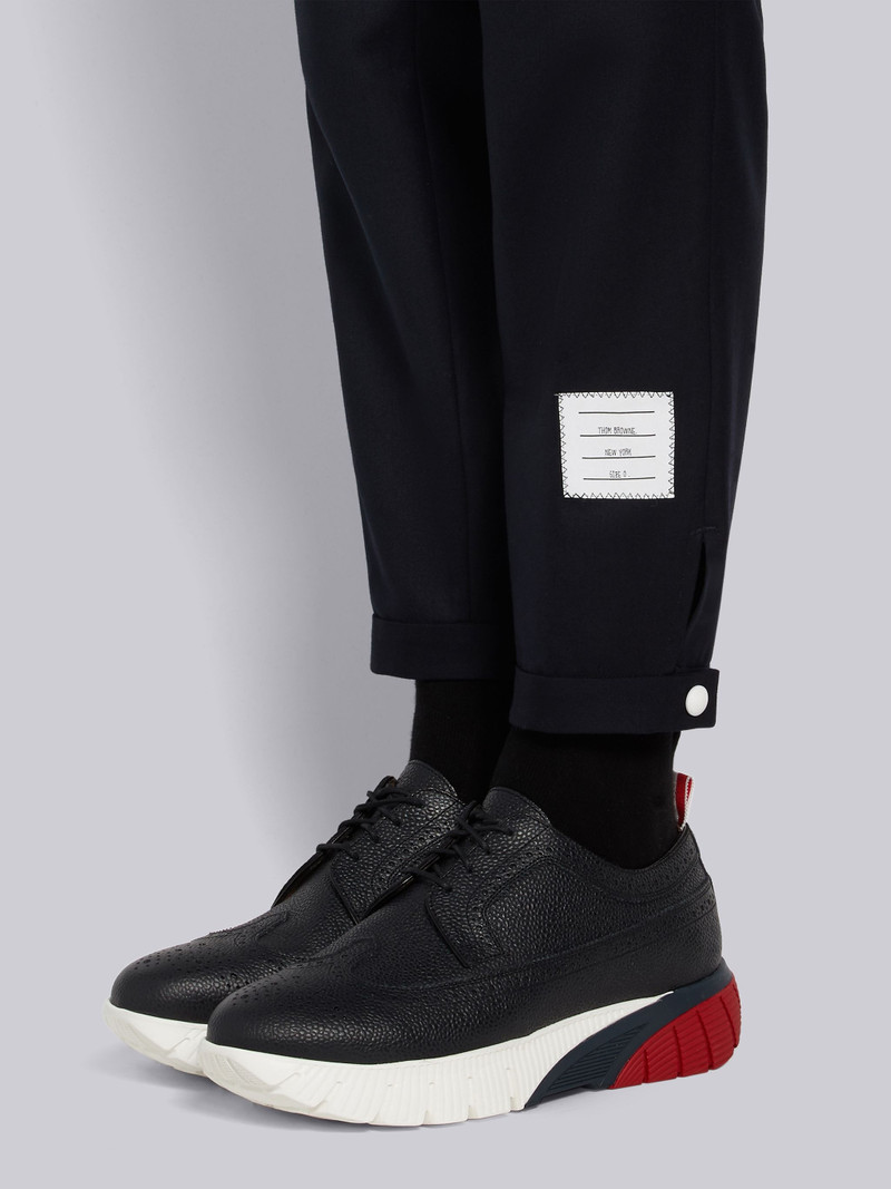 Navy Super 120's Wool Twill 4-bar Track Trouser 6