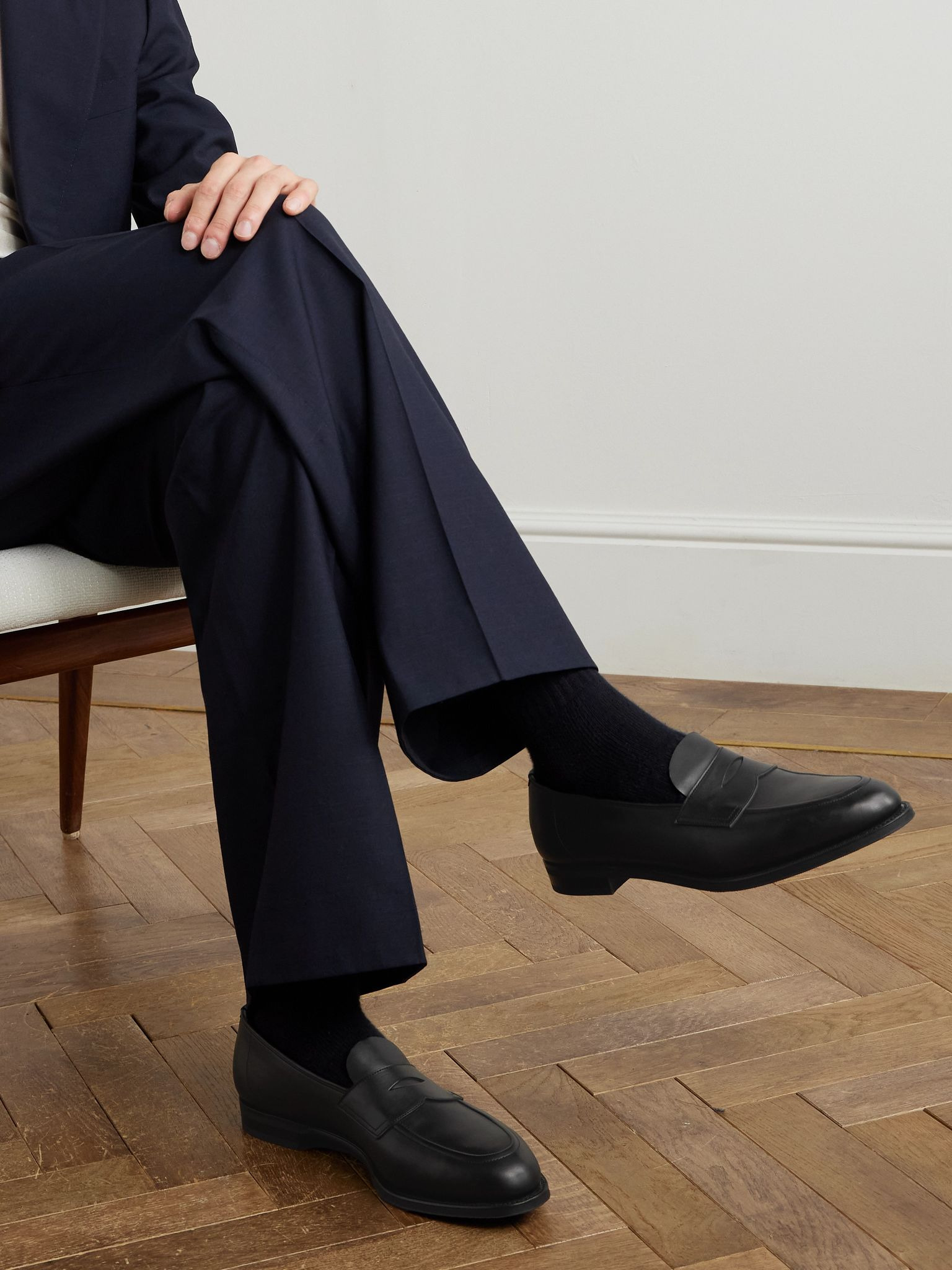 Piccadilly Leather Penny Loafers Black - 2