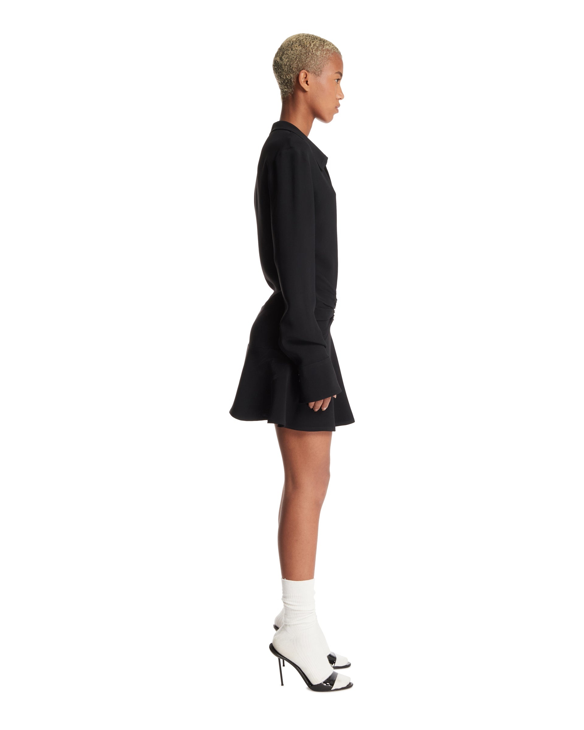 Black V-Neck Mini Dress - 5