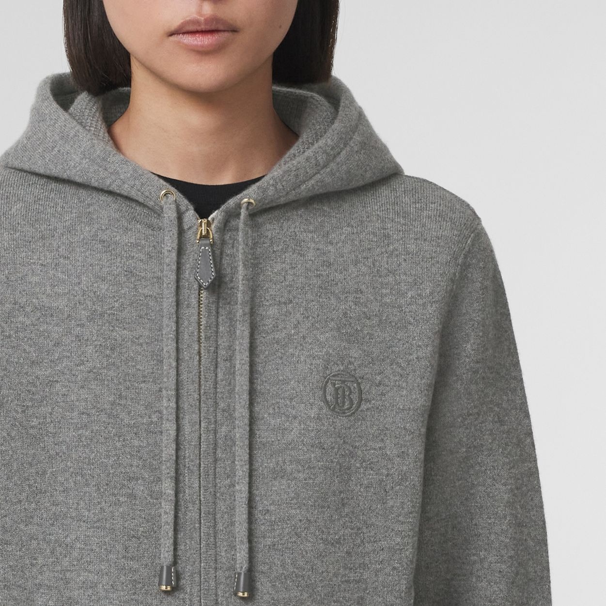 Monogram Motif Cashmere Blend Hooded Top - 3