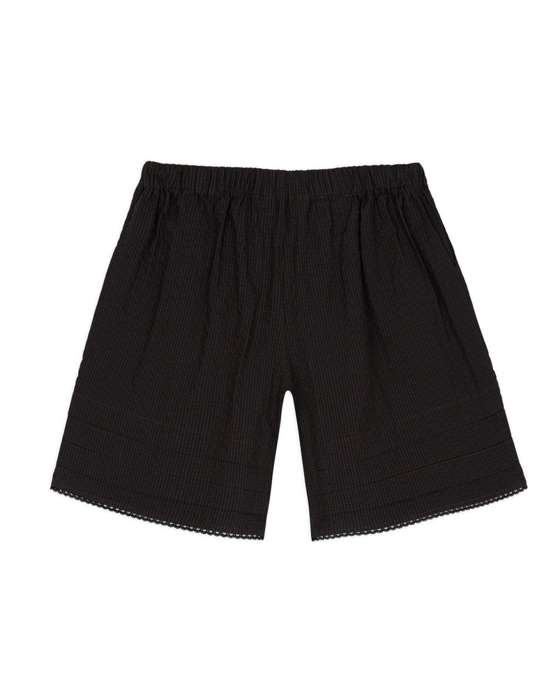 BRAIN DEAD Gingham Shorts - Black outlook