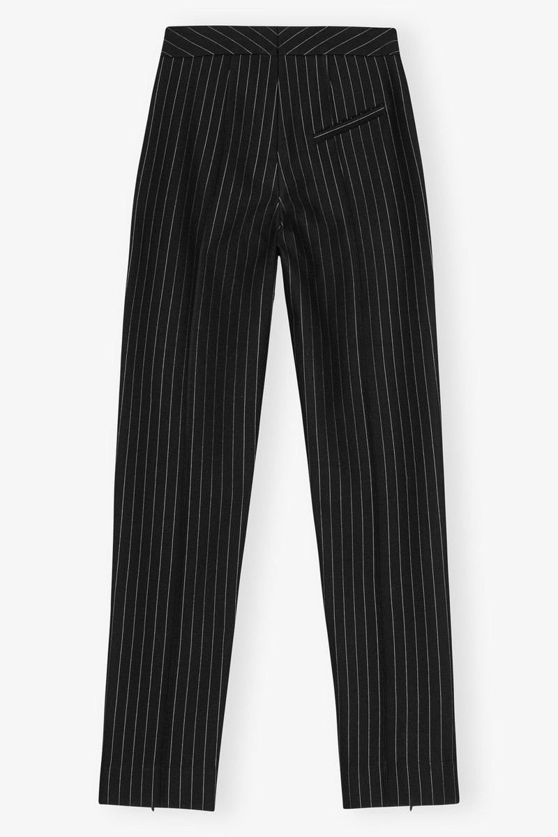 BLACK STRIPE MID WAIST PANTS 6