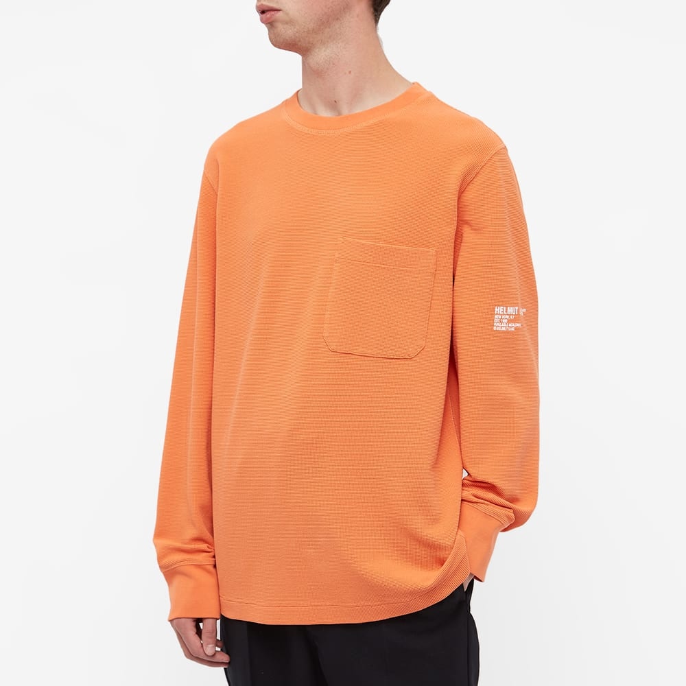 Helmut Lang Long Sleeve Logo Pocket Waffle Tee - 6