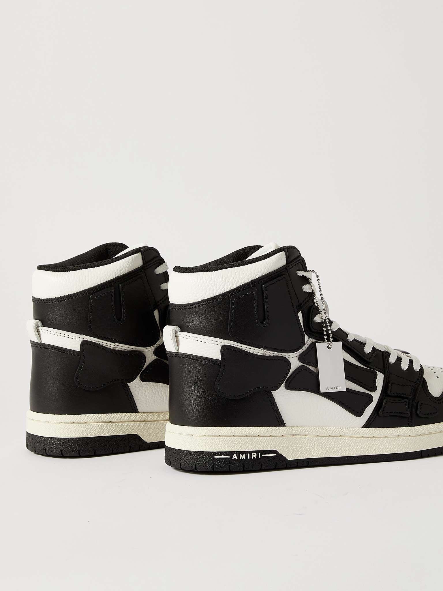 Skel-Top Colour-Block Leather High-Top Sneakers - 5