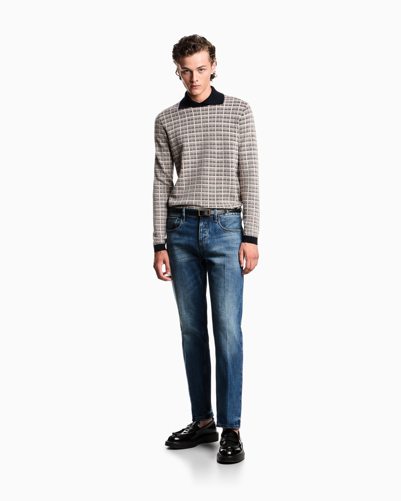 J41 STRAIGHT-FIT VINTAGE JEANS IN EMPORIO ARMANI LAB DENIM - 2